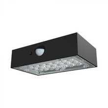 LED seinavalgusti V-TAC, 3 W, must, anduriga, päikesepatareiga, IP65