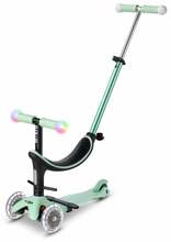 Tõukeratas Micro Mini2Grow Deluxe Magic LED, mündiroheline