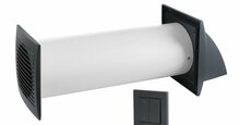 Seinale paigaldatav rekuperaator Europlast E-Extra EER100SA, koos seinalülitiga, 100 mm, antratsiit