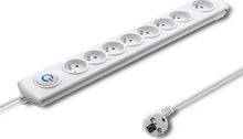 Pikendusjuhe Qoltec 50293, 8 pistikupesa, 1.5 m, valge