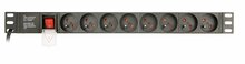 Toitejaotusseade Gembird EG-PDU-014-F, 8 pistikupesa, 1U, 16A, 3 m, must