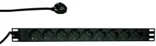 Pikendusjuhe Logilink PDU9C03, 9 pistikut, 2 m, must