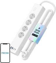 Nutikas pikendusjuhe Meross MSP844(EU), 4 pistikupesa + 2x USB-A + 2x USB-C, kangas