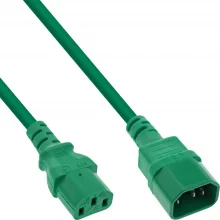 Inline toitekaabli pikendus C13-C14, 0,5 m, roheline