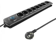 Pikendusjuhe Qoltec 50114, 8 pistikupesa, 3 m, must