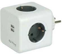 Pikendusjuhe Aura Line CUBE, 4 pistikupesa, 2x USB, 1.5 m, 16A, 3680W