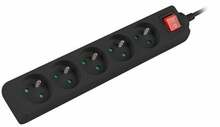 Pikendusjuhe Lanberg PS1-05E-0150-BK, 5 pistikupesa, 1.5 m, must