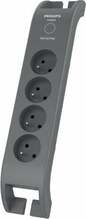 Ülepinge kaitsega pikendusjuhe Philips SPN3140A/60, 4 pistikupesa, 2 m, must