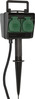Aiapikendusjuhe Brennenstuhl 1154450, 4 pistikupesa, 10 m, IP44, must/roheline