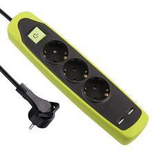 Pikendusjuhe Electraline 62152, 3 pistikupesa + 2 USB, 2 m