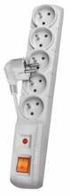 Pikendusjuhe Acar F5, 5 pistikut, 3 m, hall