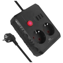 Pikendusjuhe Maclean MCE387 B, 2 pistikupesa + 3xUSB, 2500 W, 1.5 m, must