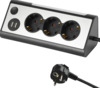 Pikendusjuhe Electraline 62512, 3 pistikut + 2 USB, 1,5 m, must