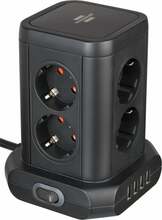 Pikendusjuhe torn Brennenstuhl 1153560000, 8 pistikut, 4 USB, 2 m, must