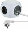 Pikendusjuhe Electraline 62078, 3 pistikupesa, 1,5 m, valge