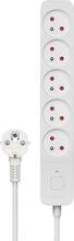 Pikendusjuhe Savio LZ-09, 5 pistikut, 3 m, valge