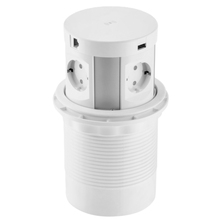 Sisseehitatav pikendusjuhe GTV COMFORT PLUS AE-BPW4S120P-10, 4xSchuko, 2xUSB A, 2xRJ45, juhtmevaba laadimine, 1,5 m, valge