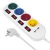 Pikendusjuhe Maclean MCE229 W, 4 pistikut + 2xUSB, 1.5 m, valge