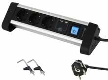 Pikendusjuhe Electraline 62553, 3 pistikupesa + 2 USB, 2 m