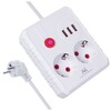 Pikendusjuhe Maclean MCE388 W, 2 pistikupesa + 3 USB, 3 m, valge