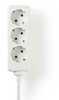 Pikendusjuhe Nedis EXSO315F1WT, 3 pistikut, 1.5 m, valge
