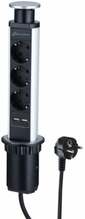 Pikendusjuhe Electraline 62557, 3 pesa + 2 USB, 2 m