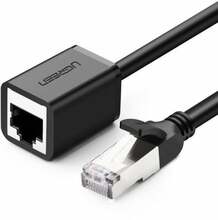 Võrgukaabli pikendus UGREEN NW112 11279, Ethernet RJ45 Cat 6, 1 m, must