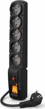 Pikendusjuhe Acar F5 PRO, 5 pistikut, 3 m, must
