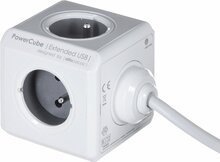 Pikendusjuhe Allocacoc PowerCube, 4 pistikupesa, 3 m, USB