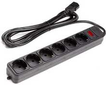 Pikendusjuhe UPS, 6 pistikut, 3 m, must