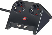 Pikendusjuhe Brennenstuhl 1153500222, 2 pistikupesa, 1.8 m, must, USB