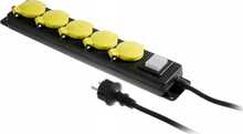 Pikendusjuhe AWTOOLS AW24704, 5 pistikupesa, 3 m, must/kollane
