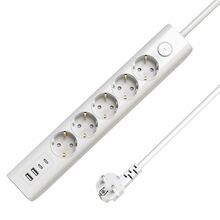 Pikendusjuhe Microconnect 5 pistikupesa, USB, 1.5 m, valge