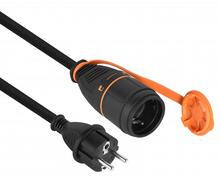 Pikendusjuhe Electraline 01743, 1 pistikupesa, 10 m, must, IP44