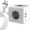 Pikendusjuhe Microconnect PowerCube, 4 pistikut, 2 USB-C, 1,5 m, valge