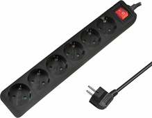 Pikendusjuhe Logilink LPS202B, 6 pistikut, 1.4 m, must