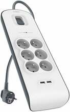 Pikendusjuhe Belkin BSV604ca2m, 6 pistikut, 2 m, valge