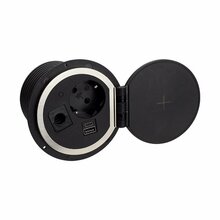 Sisseehitatav pistikupesa DESIGN LIGHT SAMBOBOX-CZ-DE-U-2-01, 1x Schuko, 1x USB A, 1x USB C, 1.8 m, must