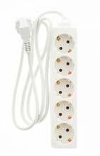 Pikendusjuhe OKKO AS-GB05, 5 pistikut, 3 m, valge