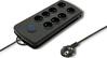 Pikendusjuhe Qoltec 50161, 8 pistikut, 2.5 m, must