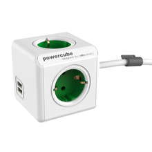 Pikendusjuhe Allocacoc PowerCube Extended USB 1402GN/DEEUPC, 1.5 m, roheline