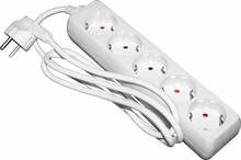 Pikendusjuhe Besk 9023822, 5 pistikupesa, 1,5 m, valge