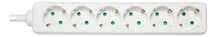 Pikendusjuhe DELTACO GT-0601, 6 pistikut, 3 m, valge