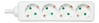 Pikendusjuhe Deltaco GT-0400, 4 pistikut, 1.5 m, valge
