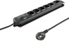 Pikendusjuhe Qoltec 50111, 6 pistikut, 1.8 m, must