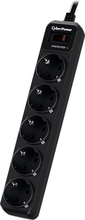 Pikendusjuhe Cyber Power B0520SC0-DE, 5 pistikut, 1.8 m, must, ülepingekaitsega