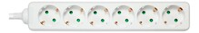 Pikendusjuhe Deltaco GT-0600, 6 pistikut, 1,5 m, valge