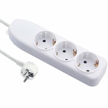 Pikendusjuhe Electraline 62035, 5 pistikut, 5 m, maandusega, valge