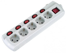 Pikendusjuhe Electraline 62502, 5 pistikut, 1.5 m