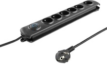 Pikendusjuhe Qoltec 50111, 6 pistikut, 1.8 m, must